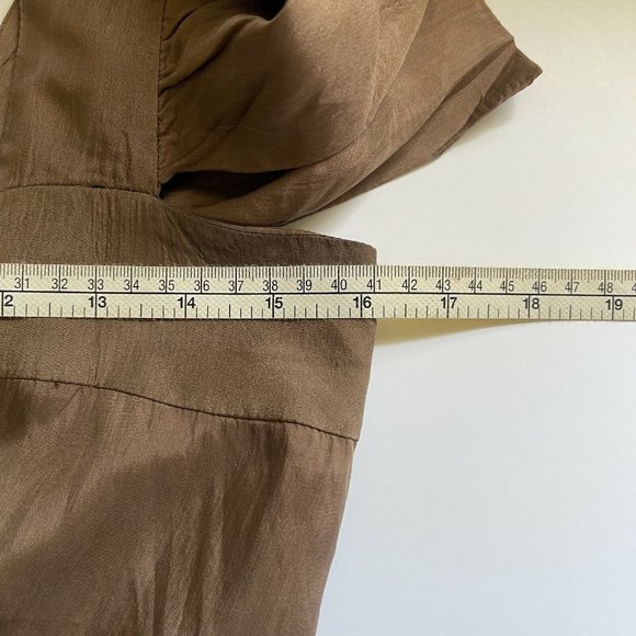 Miss Me 100% Silk Blouse sz Sm Womens Flutter Sleeve Floral Waist Babydoll Top - Picture 8 of 10